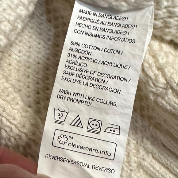 Izod Mens‎ Size XL Fair Isle Honeycomb Knit 1/4 Zip Sweater Cream Red Blue - Picture 11 of 13